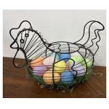 Wire chicken basket. Cute