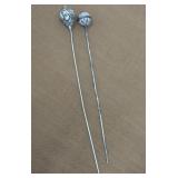 Sterling silver hat pins- art nouveau, micro