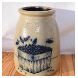Salmon Falls Salt Glaze Blueberry Basket Crock