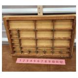 Hanging miniatures display case brass corners