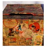 Antique Keepsake-Card Box with Decoupage Old