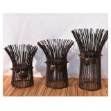 3 Piece Metal Twisted Rope Candle Holders