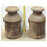 2 Milk Cans w/ drop handles