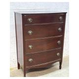 Mahogany highboy Dresser w/ Spade Feet 34/19/47