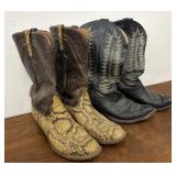 2 Pr Vintage Cowboy Boots - Both 8 1/2