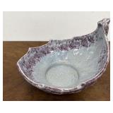 McCoy pottery fruit bowl - gray / burgundy