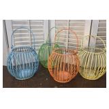 4 Nice Wire W/glass Inserts Candle Lanterns -