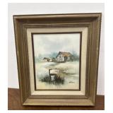 Signed Peters painting rural farm