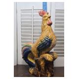 Beautiful majolica look rooster statue - Large!!