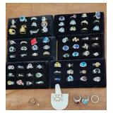 Costume jewelry rings-no displays