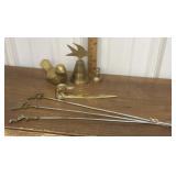 Brass - bells, bird, letter opener, skewers