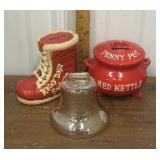 3 Banks- boot, pot, liberty bell *liberty bell has