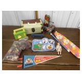 Fisher Price pull toy, musical toy, metal box,