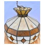 Stained-Slag Glass 5 Light Hanging Light.