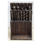 Auger Bits w/wooden storage rack