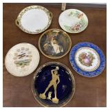 Limoges tray and plate, sterling collector plates