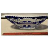 Blue Imperlux Lead Crystal Centerpiece Germany