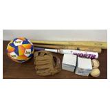 3 baseball Bats, Glove, Sunoco soccer ball, etc...