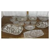 Glass bowls, serving plates