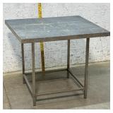 Slate top chrome base end Table  27/26/23