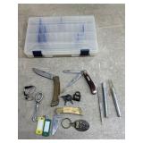 Pocket Knives, Key Chains w/ storage container