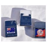 3 Zippo Lighters, condition as shown