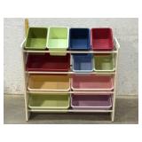 Toy Storage Organizer w/ 11 Plastic storage bins