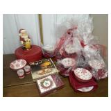 Snowman mugs, Santa bank, shot glasses, 10 sets