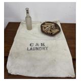 C&K laundry bag, clothes pins basket, & Sprinkler