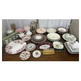 End of consignment goodies- plates, bowls, egg