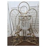 Folding metal angel plant / candle holder -