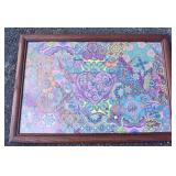 Artist Signed Large Framed Mandala Style Picture