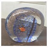 Murano art glass fish paperweight