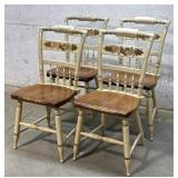 Set of 4 L. Hitchcock Chairs w/ plank seats