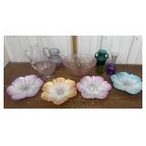 Pretty glass bowls, plates, vases etc