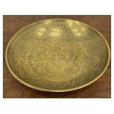 India Brass bowl - heavy w/embossed flowers