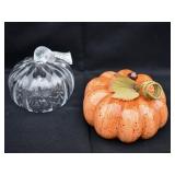 Pair of Glass Pumpkins