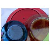 Colored Glass Plates (3). All new
