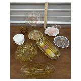 Colorful glass dishes/ vases