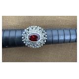 925 signed ring -  Marcasite and garnet???