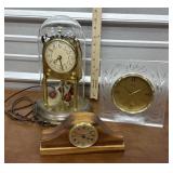 Mikasa 2000 clock, brass dome clock and small