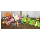 Fisher Price playgrounds, doll, doll furniture,