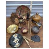 Wooden arts, clock, nutcracker, etc