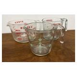 3 large Pyrex & Martha Stewart Measuring Cups