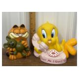 Garfield & Tweetie Bird banks