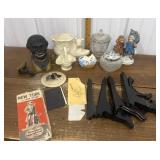 Mechanical bank, planter, flower frog, lidded