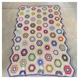Crocheted Afghan approx. 72x49