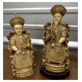 Chinese Emperor and Empress figurines Resin