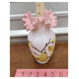 Bristol vase hand blown and hand painted