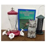 Bird Lot - Hummingbird feeder, hooting owl,